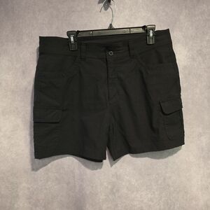 Eddie Bauer Black Cargo Shorts Women's Size 14 Summer Trail Nylon Spandex Blend